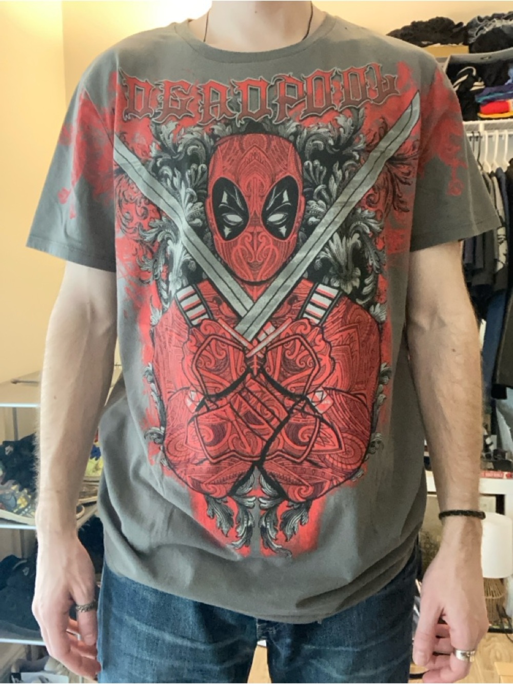 Y2K style Deadpool graphic tee reprint